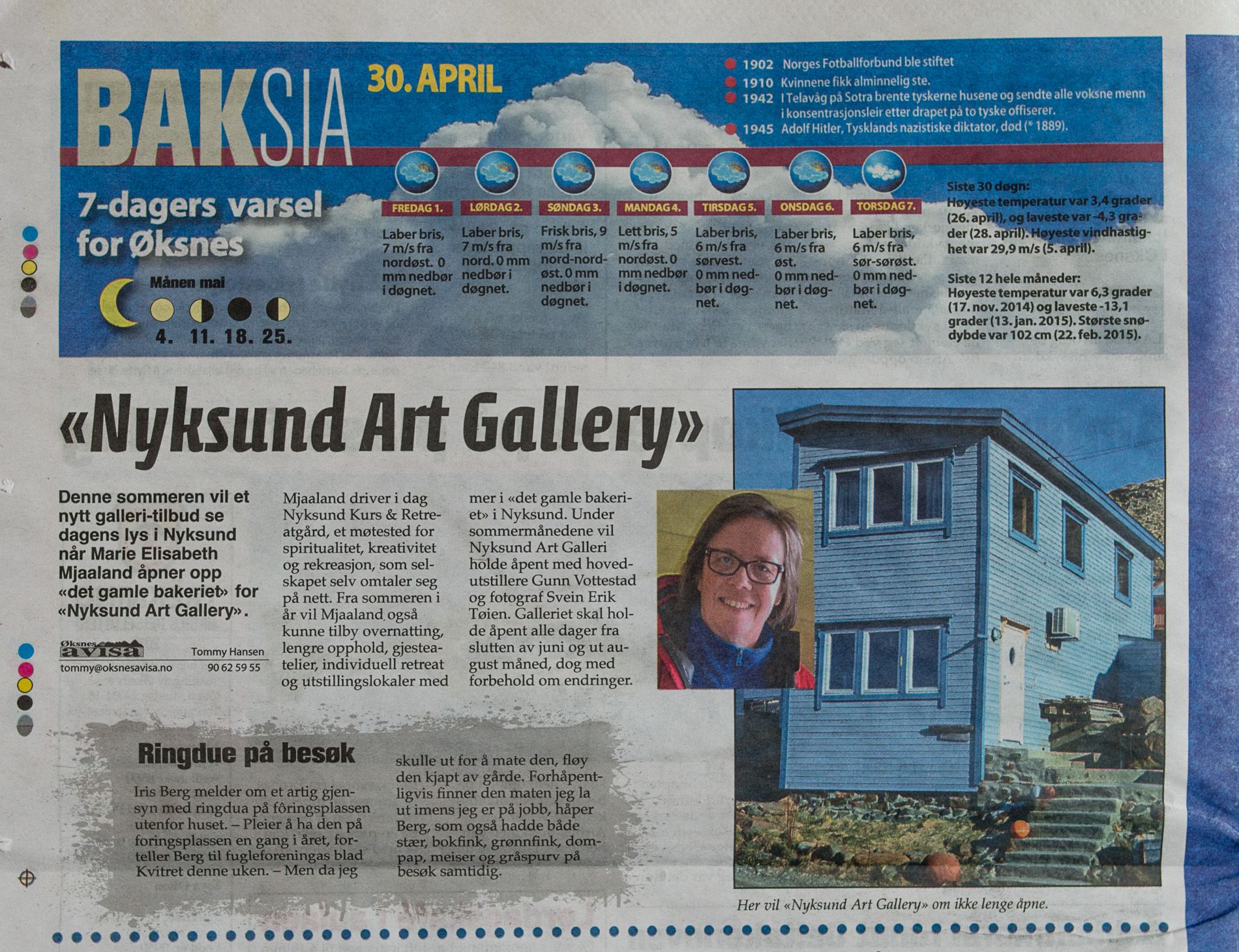 Øksnesavisa 2015-04-30 Nyksund Art Gallery